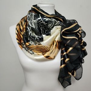 Vintage Tiger Black and Gold Scarf